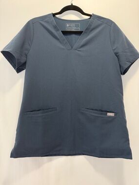 Figs Casma 3 Pocket slate  blue medical dental scrub top women’s size M 
EUC